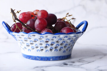 fresh grape fruit in a bowl ,