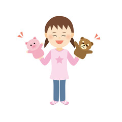 子ども　パペット