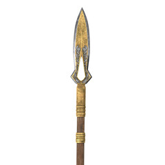 long spear, weapon, on an isolated white background. 3d illustration