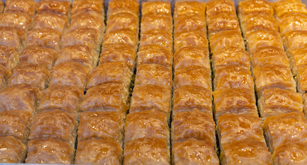 Homemade eastern baklava, traditional sweet meal
