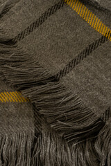Woolen cloth, grey and yellow colors, pattern texture background