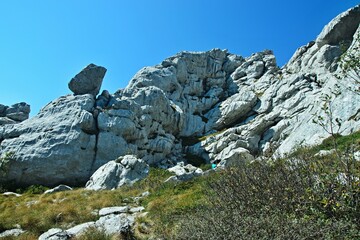 Fototapeta na wymiar Croatia-view of the rocks in the Velebit National Park