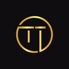 Initial Circle TT letter Logo Design vector Template. Abstract Letter TT logo Design