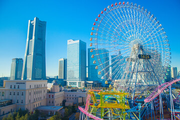 横浜みなとみらいの都市風景