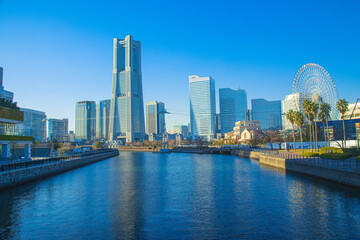 横浜みなとみらいの都市風景