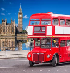 Foto op Canvas Big Ben with old red double decker bus in London, England, UK © Tomas Marek