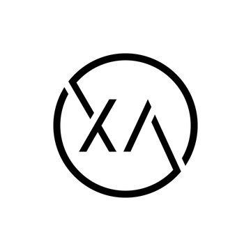 Creative Circle Letter XA Logo Design Vector Template. Initial Linked Letter XA Logo Design