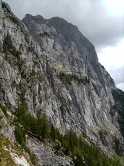 Boeslsteig via ferrata in Berchtesgaden Alps, Bavaria, Germany i