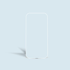 Vector mock up of white mobile phone.