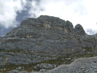 Mountain view at Boeslsteig via ferrata in Berchtesgaden Alps, Bavaria, Germany