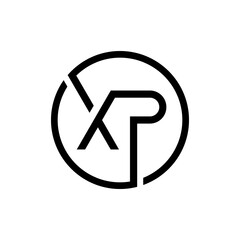 Creative Circle Letter XP Logo Design Vector Template. Initial Linked Letter XP Logo Design