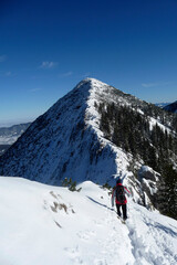 Wintry mountain view from Brecherspitze mountain, Bavaria, Germany