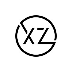 Creative Circle Letter XZ Logo Design Vector Template. Initial Linked Letter XZ Logo Design