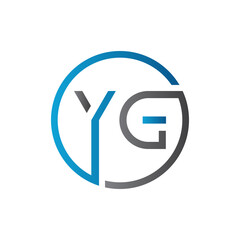 YG Logo Design Vector Template. Initial Circle Letter YG Vector Illustration