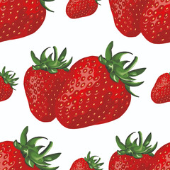 Strawberry vector pattern. Vector isolated pattern