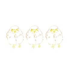 Three Tree Sparrows Orange ver