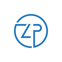 ZP Logo Design Vector Template. Initial Circle Letter ZP Vector Illustration