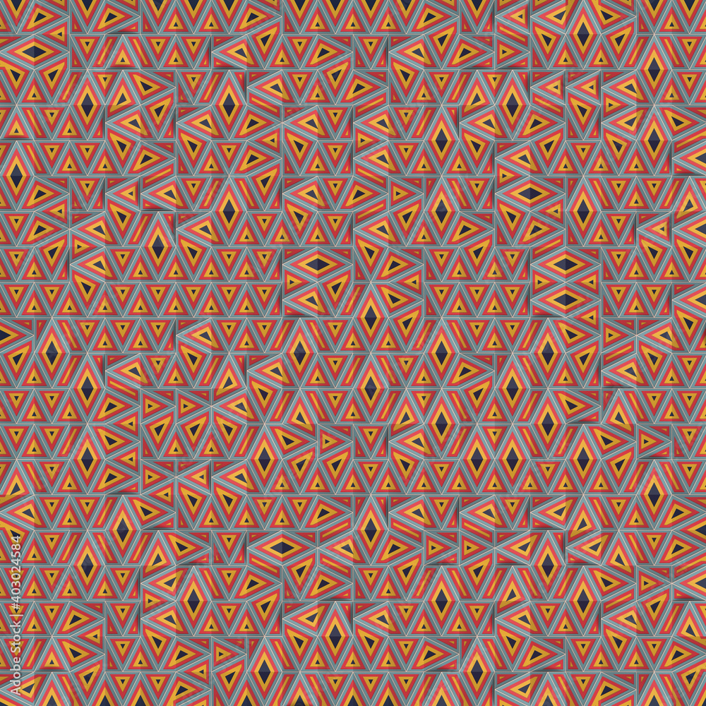 Aufkleber Abstract pattern of randomly arranged geometric shapes. 3d rendering cover design. Minimal art, digital illustration