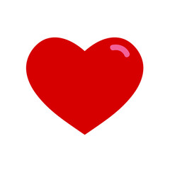 Heart icon. Red Heart Flat design Icon. Isolated heart on a white background