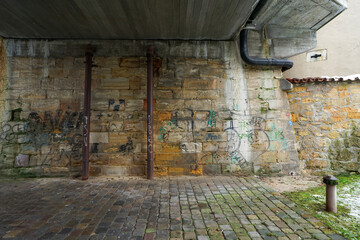 Fototapeta na wymiar City wall in Amberg