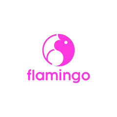 flamingo logo abstract animal head element icon or symbol for business company template idea