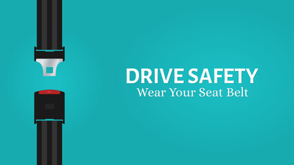 Fototapeta premium Creative vector illustration of drive safety seat belt. Art design road strap. Safety advice for wearing seat belts