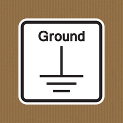 Fototapeta premium Protective Earth (Ground) Symbol Sign, Vector Illustration, Isolate On White Background Label. EPS10