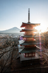 Fototapeta premium The Chureito Pagoda, one of the tourist spots in the Mt. Fuji region