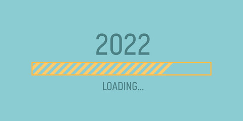 Fototapeta premium Loading bar for 2021 goal planning business concept, vector illustration for graphic design, flat style 