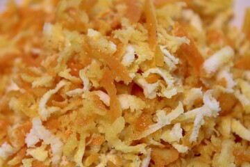 Orange peel grated with a beautiful color