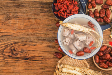 A bowl of ginseng ribs soup