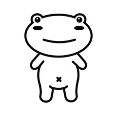 editable line, stroke, face. Hand Drawn vector illustration character. cute pet animal. Doodle cartoon style. Funny baby kids print. Outline symbol. Isolated vector illustration. Kawaii animal