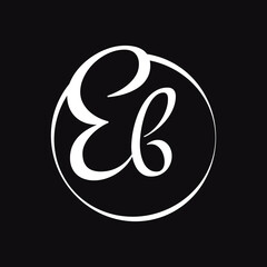 Initial EB Script Letter Type Logo Design With Modern Typography Vector Template. Creative Script Letter EB Logo Design