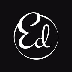 Initial ED Script Letter Type Logo Design With Modern Typography Vector Template. Creative Script Letter ED Logo Design
