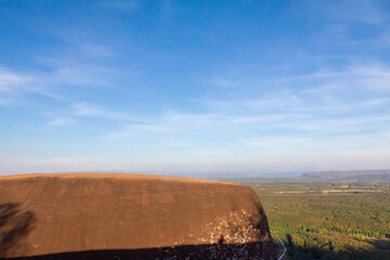 Landscape head of 3 whale rock with blue sky background