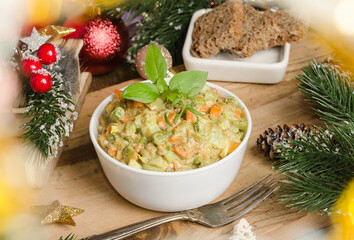 Olivier's Raw Festive Salad, New Year's Eve Dinner