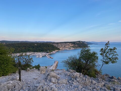 Duino - Aurisina Sistiana Portopiccolo zwischen Venedig und Triest in der N&auml;he von Monfalcone Grado und Bibione - Sonnenuntergang am Rilke Wanderweg
