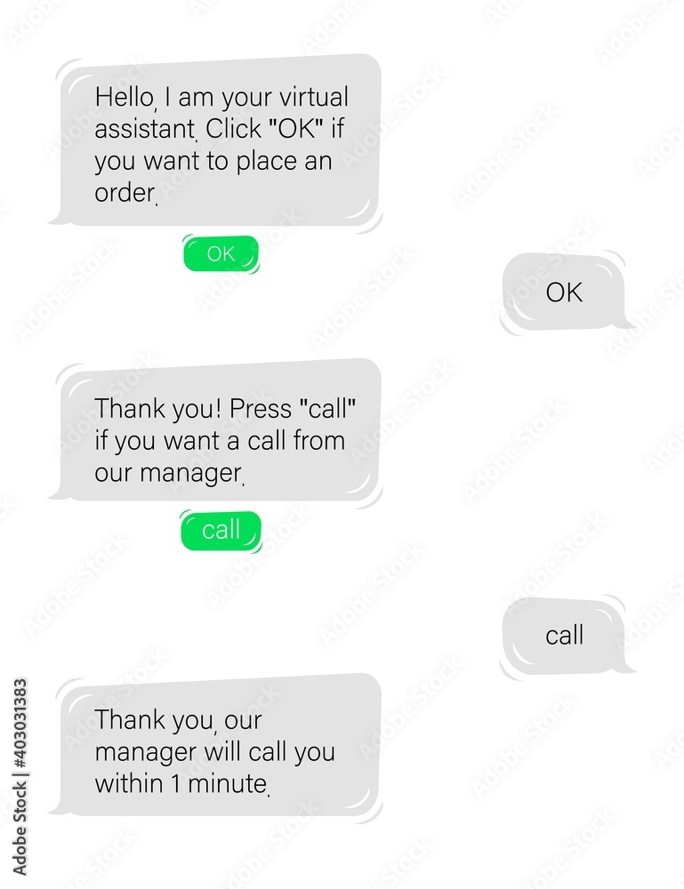 Poster dialogue with chat bot in web application. communication with virtual assistant and request for help