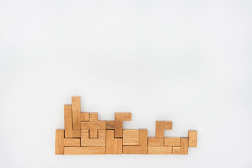 Wooden puzzle pieces as background