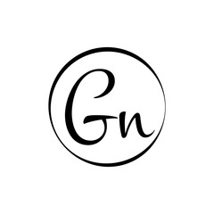 Initial GN Script Letter Logo Creative Typography Vector Template. Creative Script Letter GN logo Design