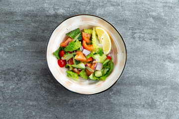 Vegetable salad in plate