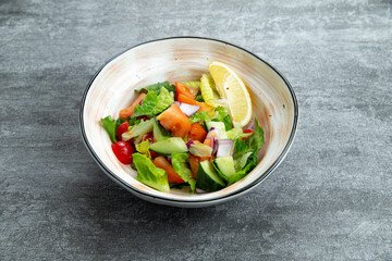 Vegetable salad in plate