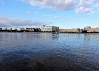 view of the river and embankment in Saint-Petersburg, Russia