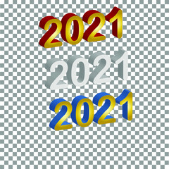 2021 year isolated on checkered background