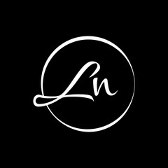 Fototapeta premium Initial LN letter Logo Design vector Template. Abstract Script Letter LN logo Design
