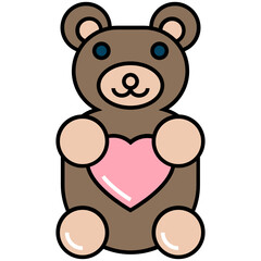 Obraz premium Teddy Bear Love and Romance Symbol, Stuff Toys Concept Vector Icon Design, Valentine Day Sign