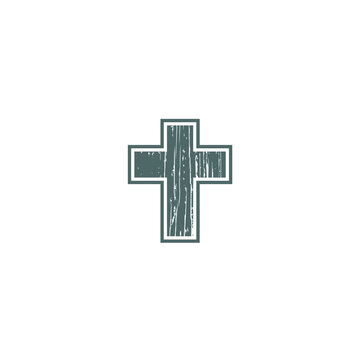 Wooden Cross logo or icon design