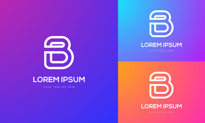 Creative Alphabet B letter logo icon design with modern colors.