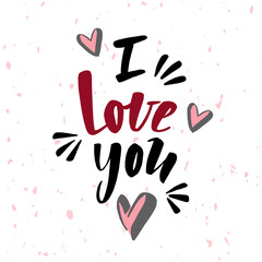 I love you lettering text vector illustration