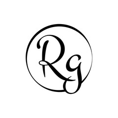 Initial rg letter Logo Design vector Template. Abstract Script Letter rg logo design.